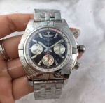 Swiss Replica Breitling Chronomat Watch SS Black Chronograph - 7750 Automatic